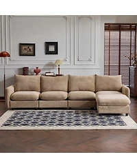 Streamdale Furniture 130" Oversize 5-Piece Modular Sectional Sofa with Ottoman
