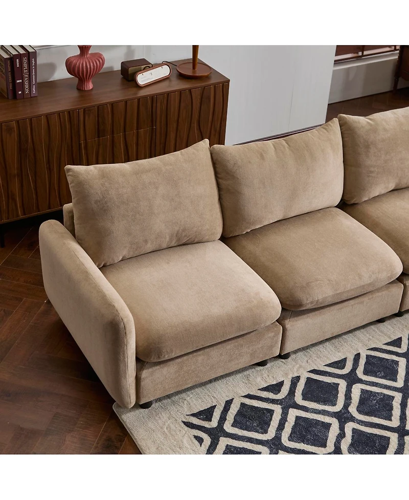 Streamdale Furniture 130" Oversize 5-Piece Modular Sectional Sofa with Ottoman