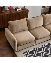 Streamdale Furniture 130" Oversize 5-Piece Modular Sectional Sofa with Ottoman