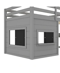 Draft - Streamdale Furniture Twin Loft Bed with Slide, Chalkboard, Bookshelf & Rails