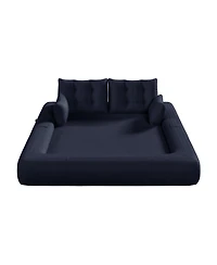 Streamdale Furniture Human Dog Bed, Lazy Sofa Couch, 78.7" Foldable Sofa Bed, 3-in-1 Teddy Fabric Sleeper Sofa Bed