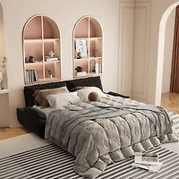 Streamdale Furniture Queen Pull Out Sofa Bed, 3-in-1 Convertible Sleeper, Velvet Loveseat