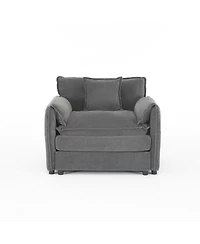 Streamdale Furniture Oversized Chenille Sofa Chair with Toss Pillow, Modular Sectional
