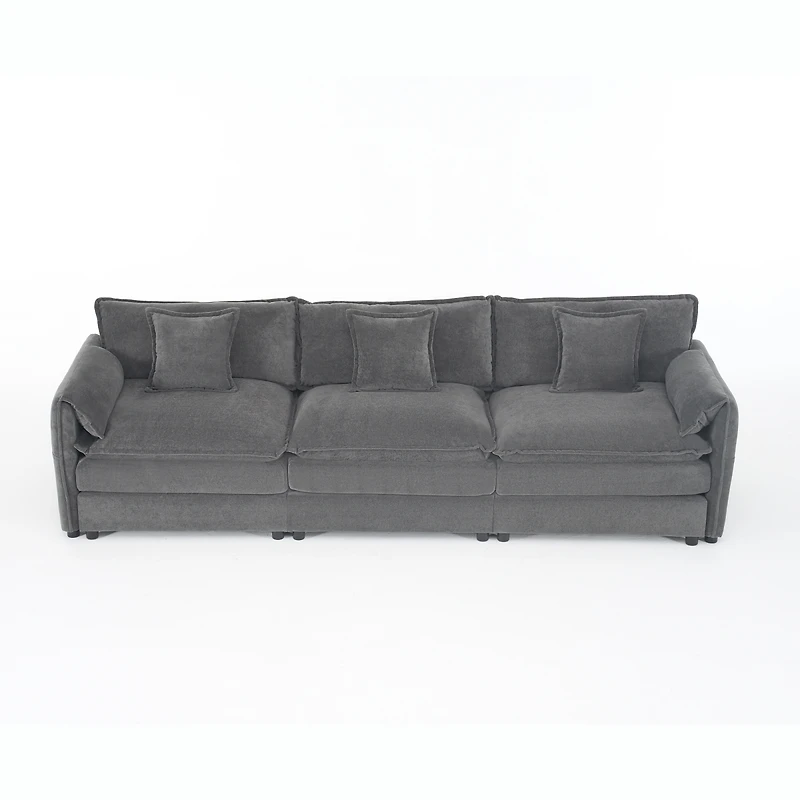 Streamdale Furniture Oversized Deep Seat Sectional Sofa, Modern Chenille Cloud Couch
