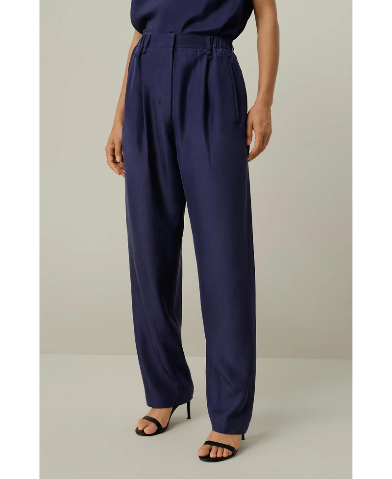 Lilysilk Women's Sand-Washed Silk Habotai Barrel Pant
