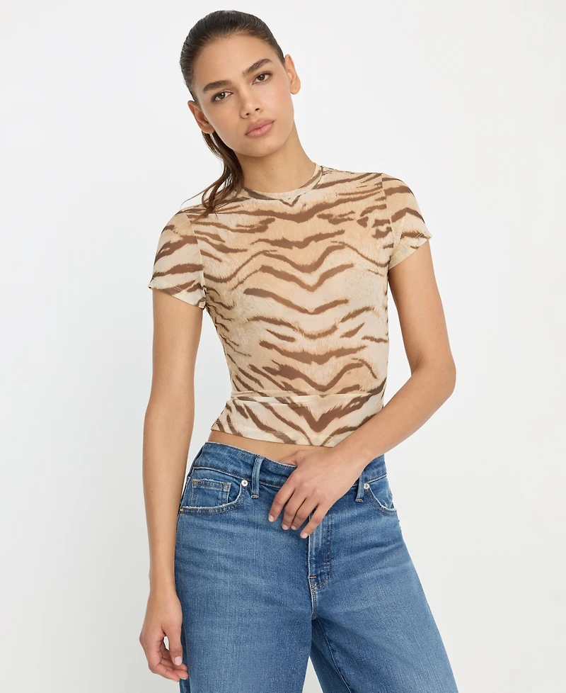 Good American Women's Short-Sleeve Crewneck T-Shirt