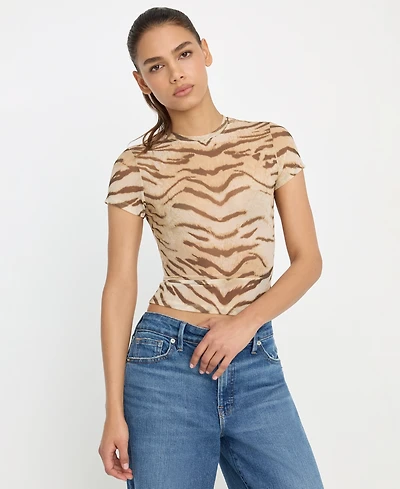 Good American Women's Short-Sleeve Crewneck T-Shirt