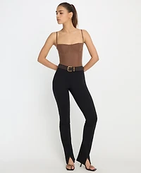 Good American Women's Soft Stretch Slit Front Pants