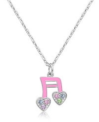 Chanteur Girls /Girl/Pink Crystal White Gold Palladium Plating Necklace
