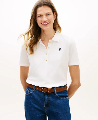 Tommy Hilfiger Women's Script Logo Polo T-Shirt