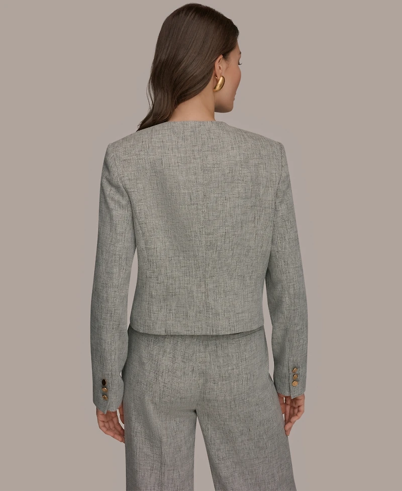 Donna Karan New York Women's Button-Front Cropped Jacket