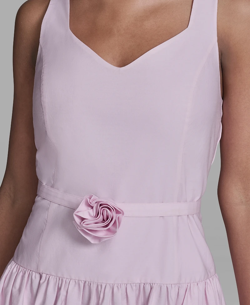 Karl Lagerfeld Paris Women's Drop Waist Border Hem Midi Dress