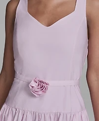 Karl Lagerfeld Paris Women's Drop Waist Border Hem Midi Dress