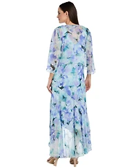 R & M Richards Women's Printed 3/4-Length Sleeve Jacket and Maxi Dress, 2 Piece Set