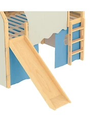 Streamdale Furniture Full Size House Loft Bed with Sills, Tents, Lights, Slide