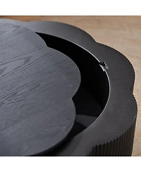 Streamdale Furniture Streamdale Modern Plum Blossom Coffee Table with Storage - Black