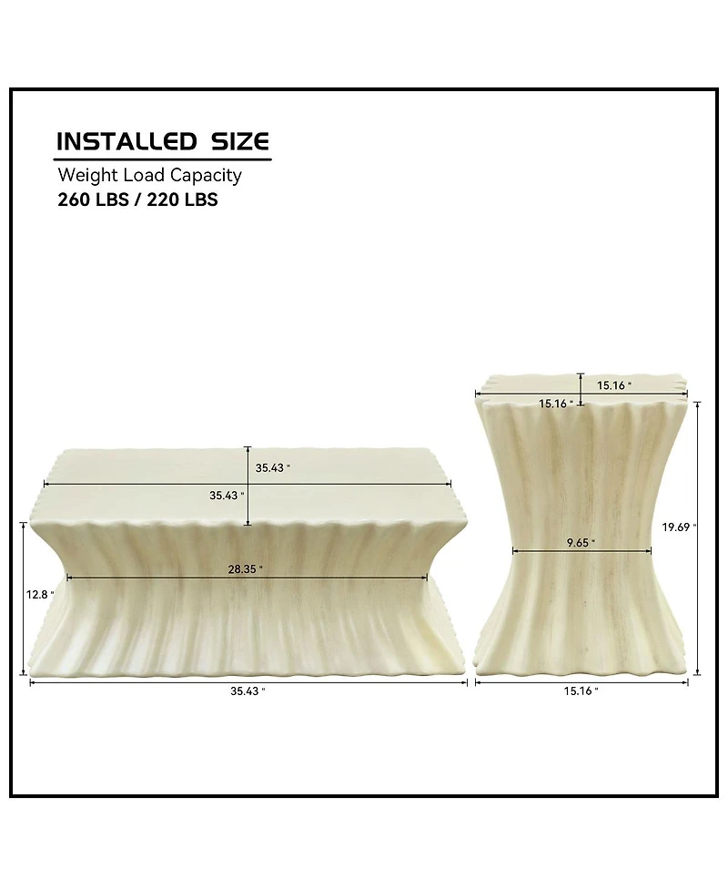 Streamdale Furniture Vintage Fiberglass Coffee Table Set