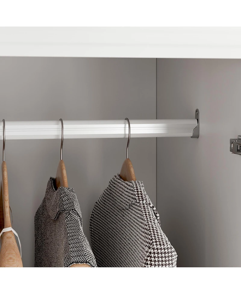 Famapy White Wood -Door Corner Wardrobe Armoires with Storage Shelves