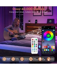 Streamdale Furniture Queen Bed Frame with Storage, Led, Charging Station