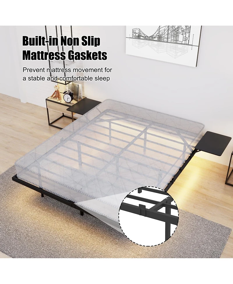 Streamdale Furniture Bed Frame, Heavy Duty, Led Light, No Noise