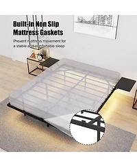 Streamdale Furniture Bed Frame, Heavy Duty, Led Light, No Noise