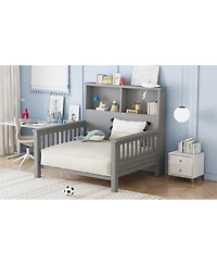Streamdale Furniture Twin Storage Platform Bed with Headboard & Pull-Out