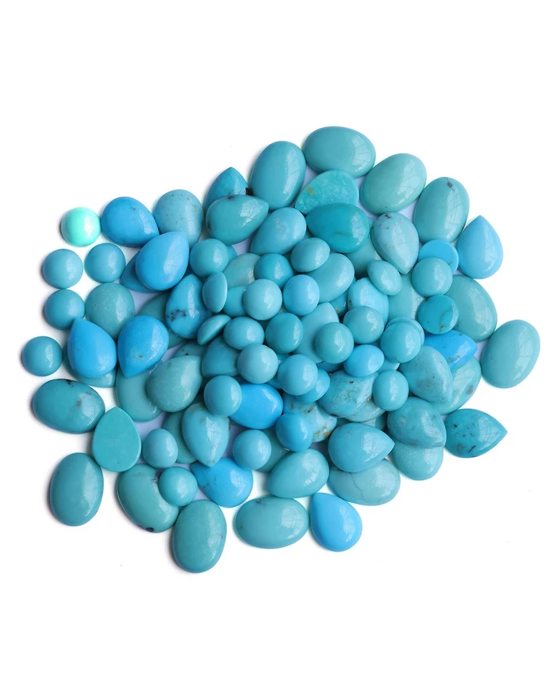 American West Jewelry Sterling Kingman Turquoise 3-Stone Oval Scalloped Bezel Ring, Sizes 5 to 11