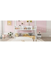 Streamdale Furniture Low Twin Over Twin Bunk Bed with Ladder
