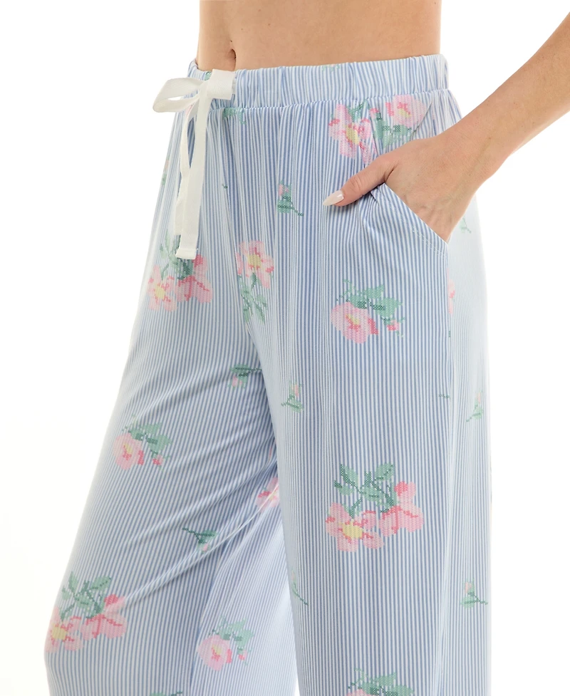 Roudelain Women's Open Leg Mid-Rise Sleep Pants