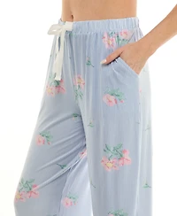 Roudelain Women's Open Leg Mid-Rise Sleep Pants