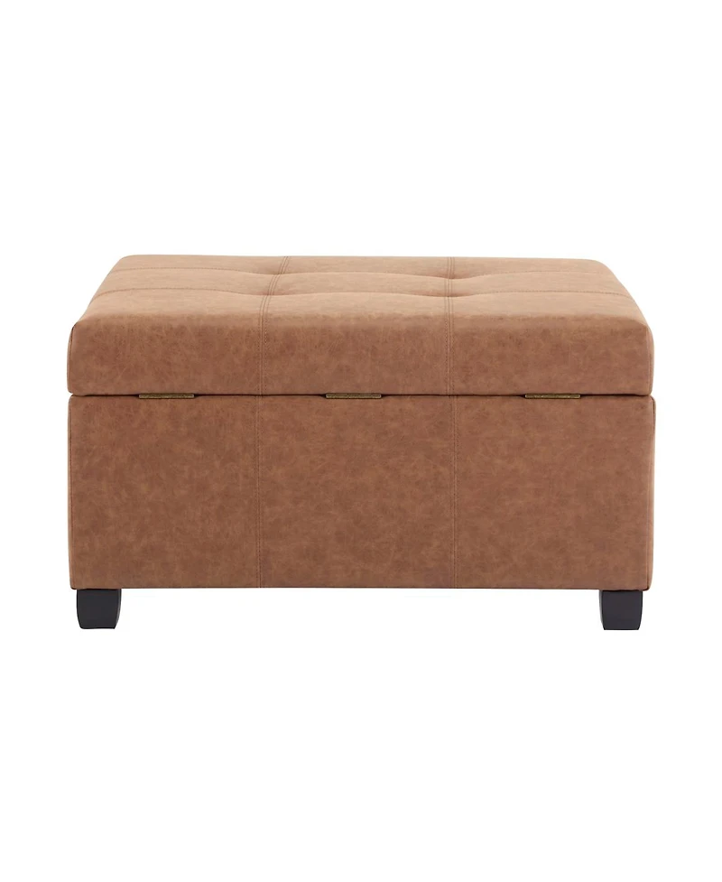 Streamdale Furniture Faux Leather Storage Ottoman - Lift-Top Footrest Stool
