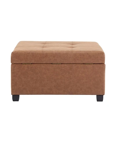 Streamdale Furniture Faux Leather Storage Ottoman - Lift-Top Footrest Stool