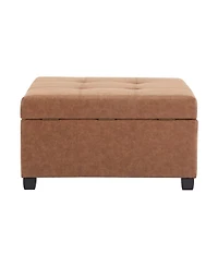 Streamdale Furniture Faux Leather Storage Ottoman - Lift-Top Footrest Stool