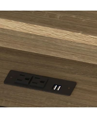 Streamdale Furniture 3-Piece Farmhouse Full Bed Set w/ Sliding Door Headboard, Nightstand & Dresser