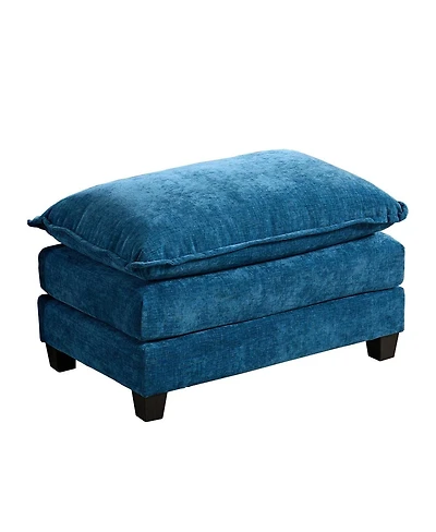 Streamdale Furniture Streamdale Cloud Sofa Ottoman, Modern Sectional Couch for Living Room, Blue Chenille Fabric