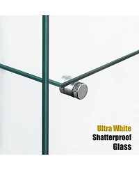 Streamdale Furniture Glass Display Cabinet 4-Shelf 2 Doors with Led Light Lockable White