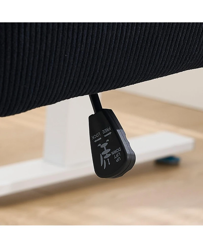 Streamdale Furniture Streamdale Mid-back liftable office chair, striped fabric, ergonomic design, Black