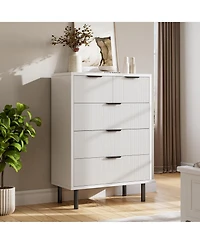 Gaomon Wave Fluted 5 Drawer Dresser, 38'' Tall Chest of Drawers with Anti-Tipping Device