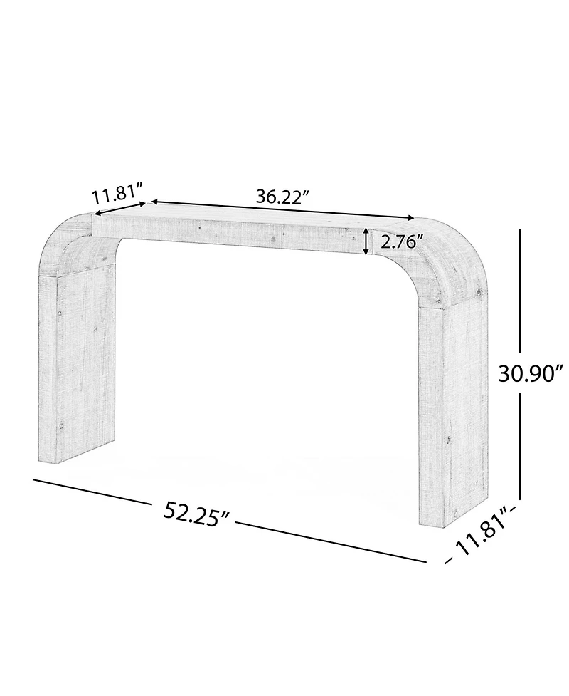 Streamdale Furniture 52" Curved Edge Wood Console Table