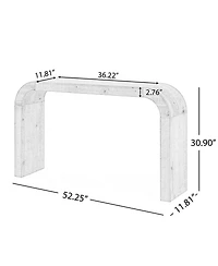 Streamdale Furniture 52" Curved Edge Wood Console Table