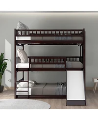 Streamdale Furniture Triple Full Bunk Bed with Ladder & Slide