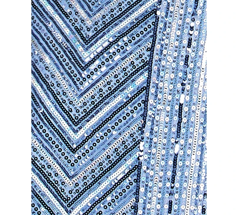 City Studios Women's All-Over Sequin Cut Out Long Dress