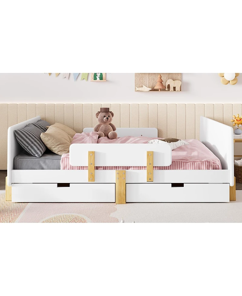 Streamdale Furniture Full Size Platform Bed with Storage, Solid Wood Frame, No Box Spring Needed