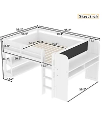 Streamdale Furniture Full Loft Bed with Multi-storage Bookcases, Boxes & Drawers, Desk