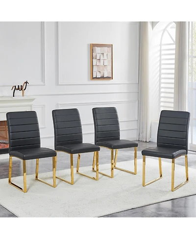 Streamdale Furniture 4-Pack Heavy-duty Chairs: 2.1" Cushion, Iron Frame, Home/Office Value