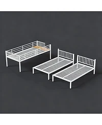 Streamdale Furniture Triple Bunk Bed for Kids, 3 Beds, Metal, Separates into 3 Twin Beds