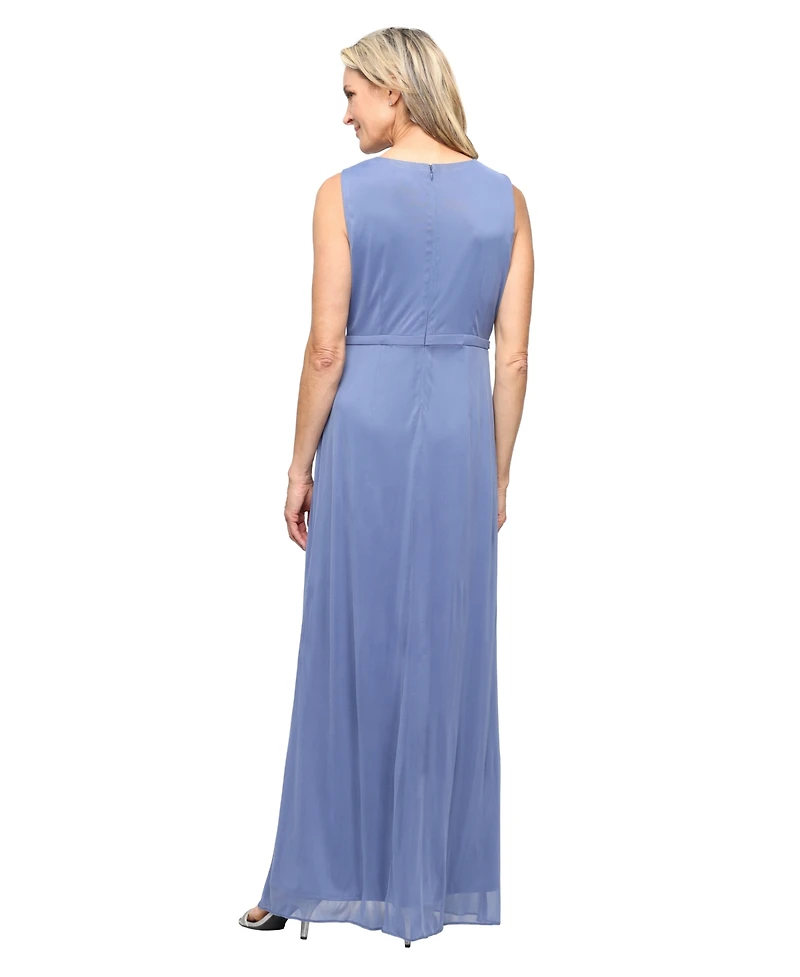 Sl Fashions Women's Embellished Surplice Neck Ball Gown