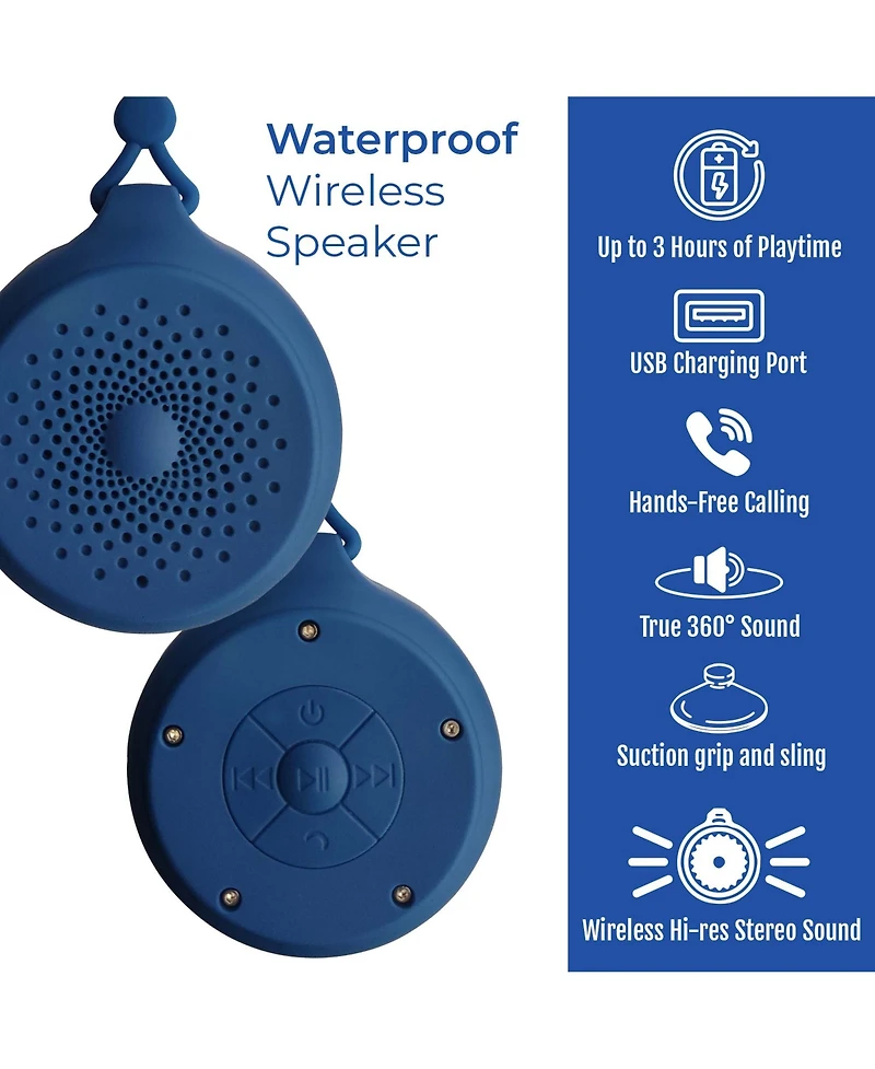 Pursonic Total Audio Freedom Collection – Wireless Earbuds + Extended-Play 360° Speaker + Waterproof Suction Speaker