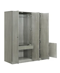 Streamdale Furniture 4-Door Wardrobe with Shelves Drawers and Full-Length Mirror