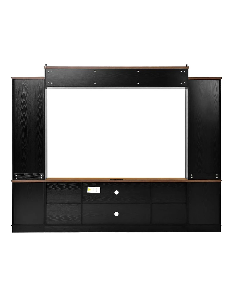 Streamdale Furniture 98.8" W Entertainment Center with Bookshelves for TVs up to 80
